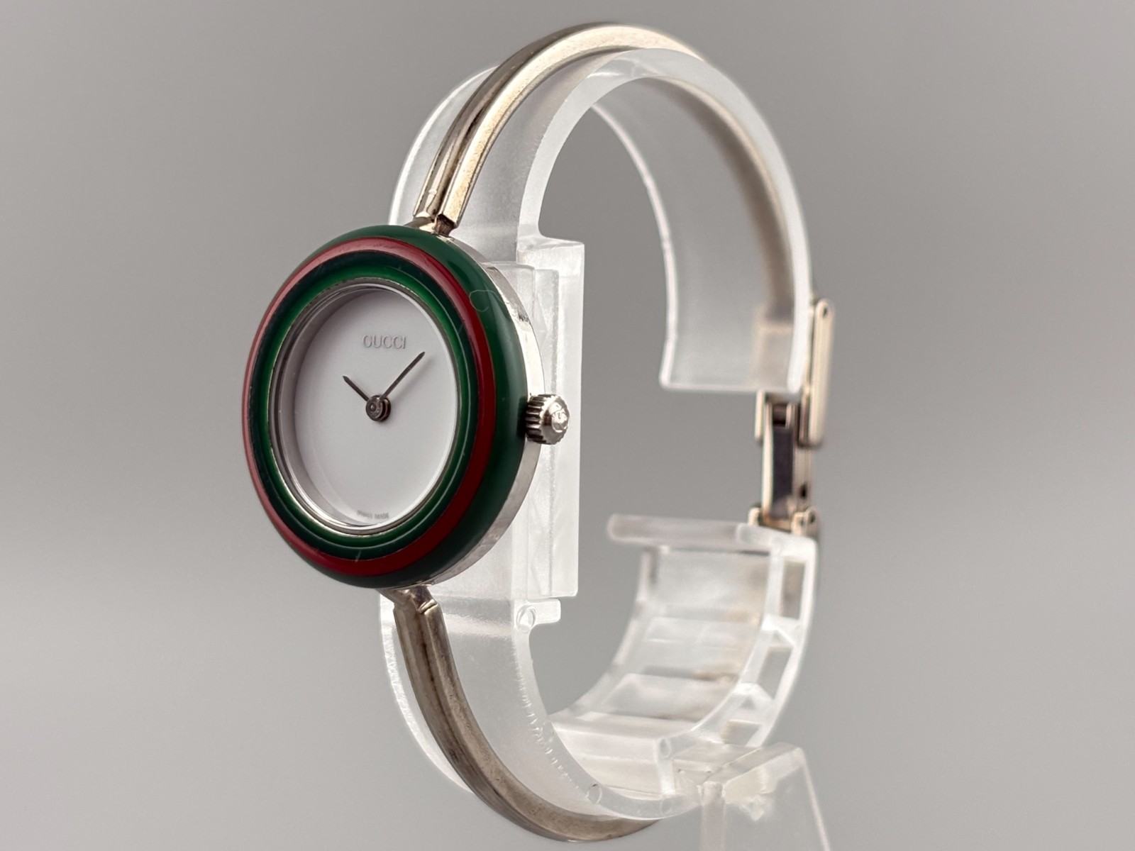 [Very Good+5] Gucci Change Bezel 11/12.2 Silver Serry Line Watch Auth
