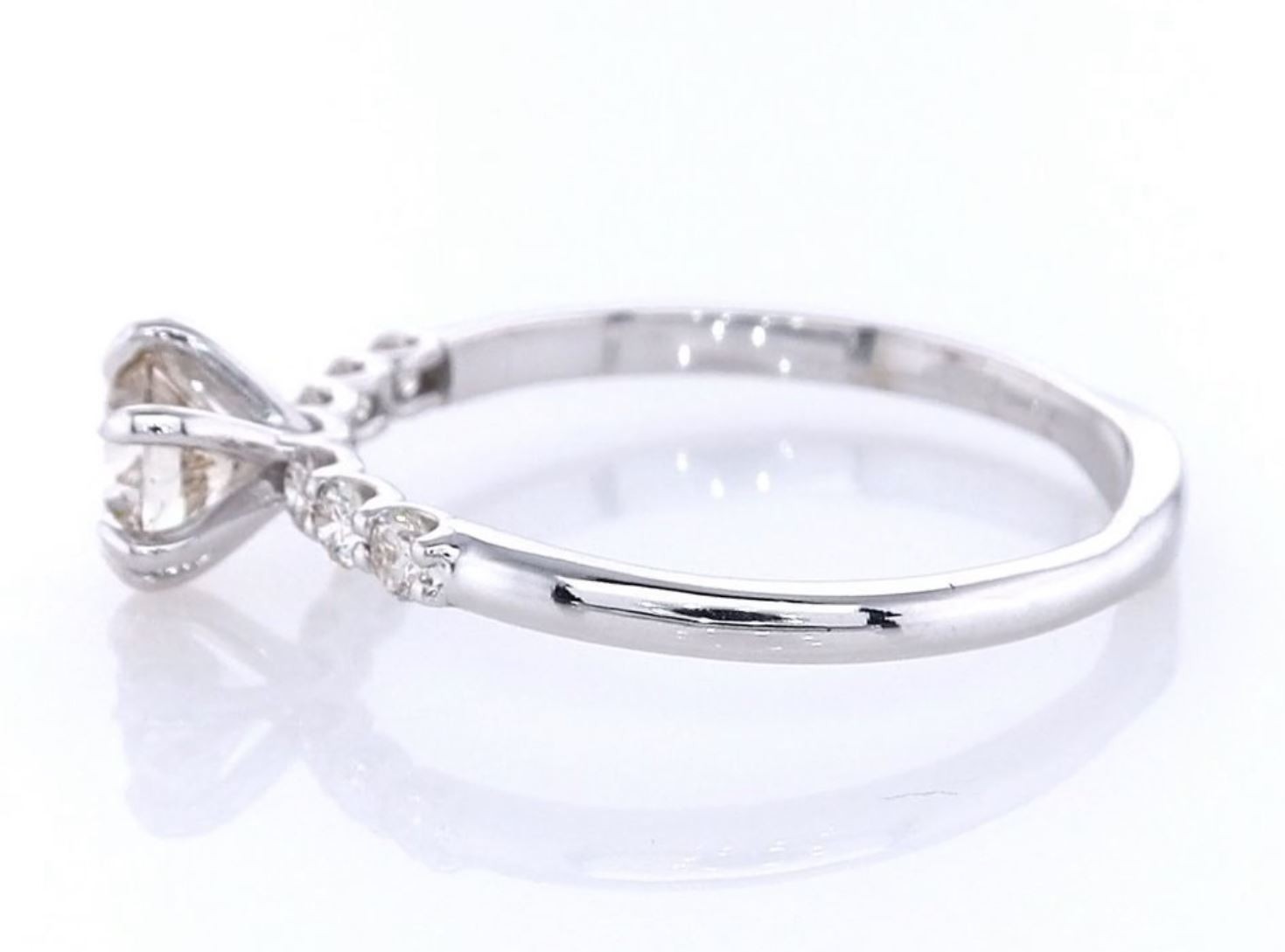 IGI Certified 0.69 CTW Natural Diamond Seven Stone Ring in 14K White Gold