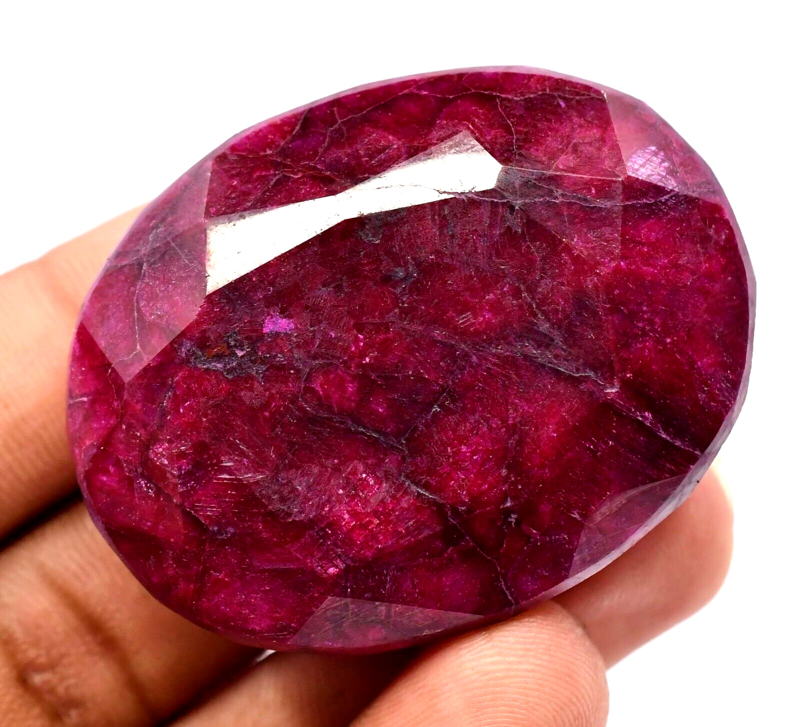 405.0 CT Natural Huge Red Ruby Certified Museum Use Treated Oval Cut Gemstone