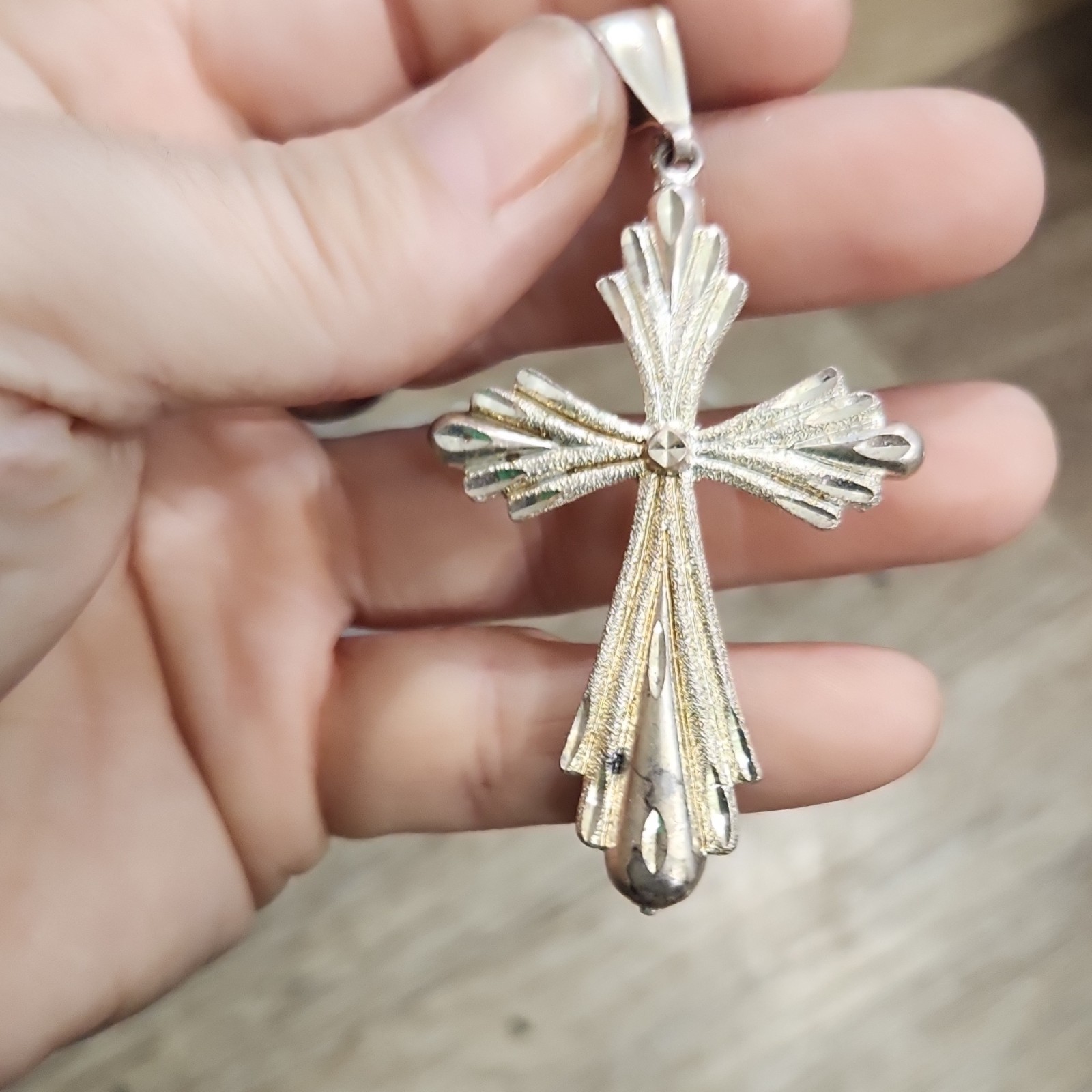 Streling Silver 925 Cross Pendant Charm Religious Theme Jewelry