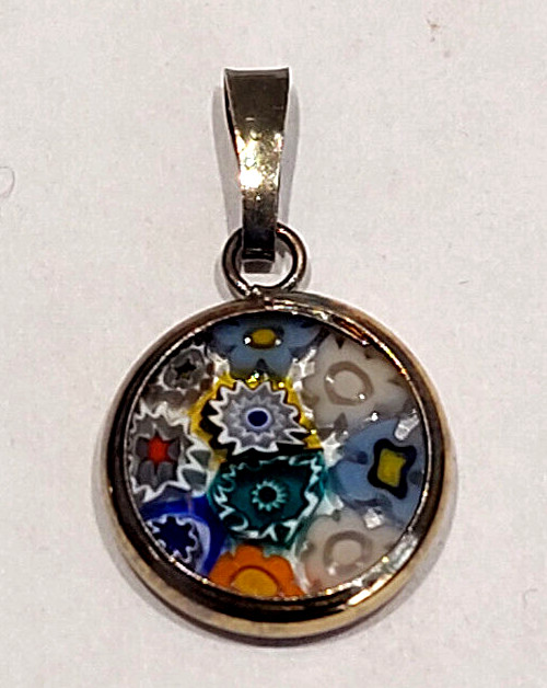 Pendant Ø14.4mm Silver 925 Millefiori Murano Venice New Glass of Venice (2)
