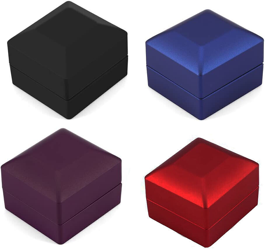 LED Ring Box Jewelry Case Engagement Wedding For Women Gifts Box USA