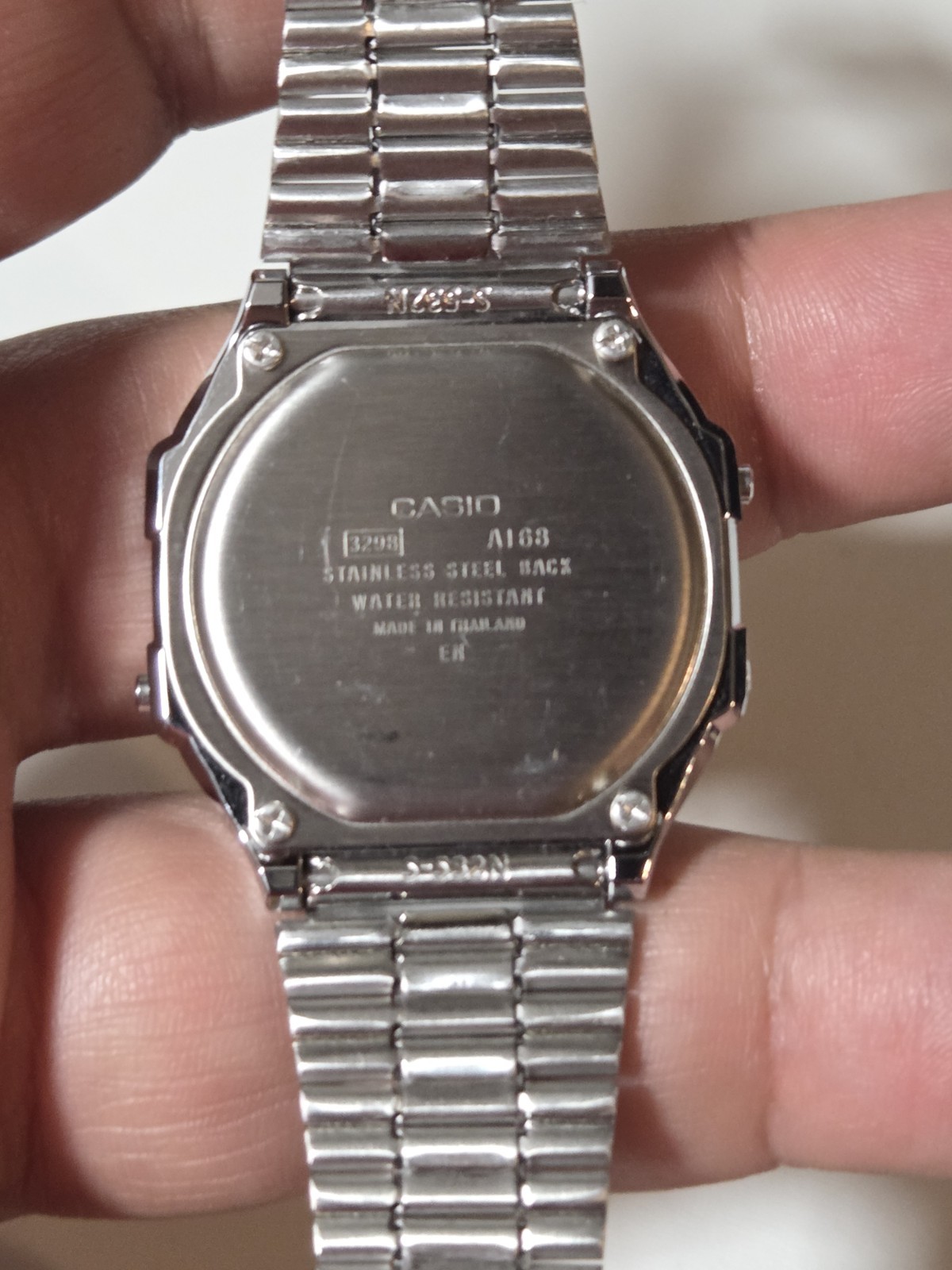 Casio A168WA-1W Digital Alarm Stainless Steel Illuminator Watch A168WA-1 C135B