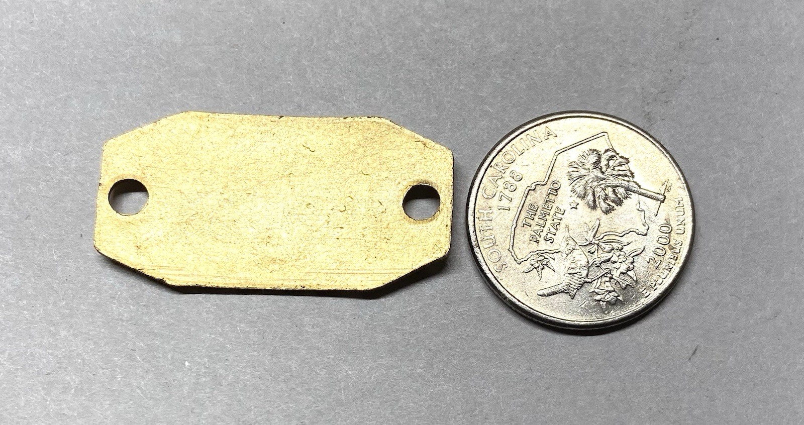 40 pc. Raw Brass Finding with holes for connecting- Smooth finish- 1 1/2″ x 3/4″