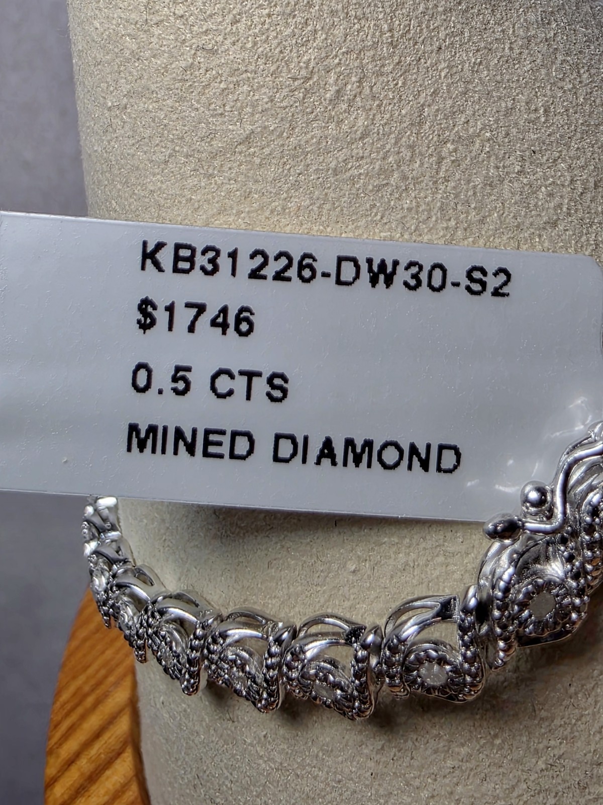 7″ 5.7mm 0.5ctw Natural Diamond Bracelet 925 Sterling Silver