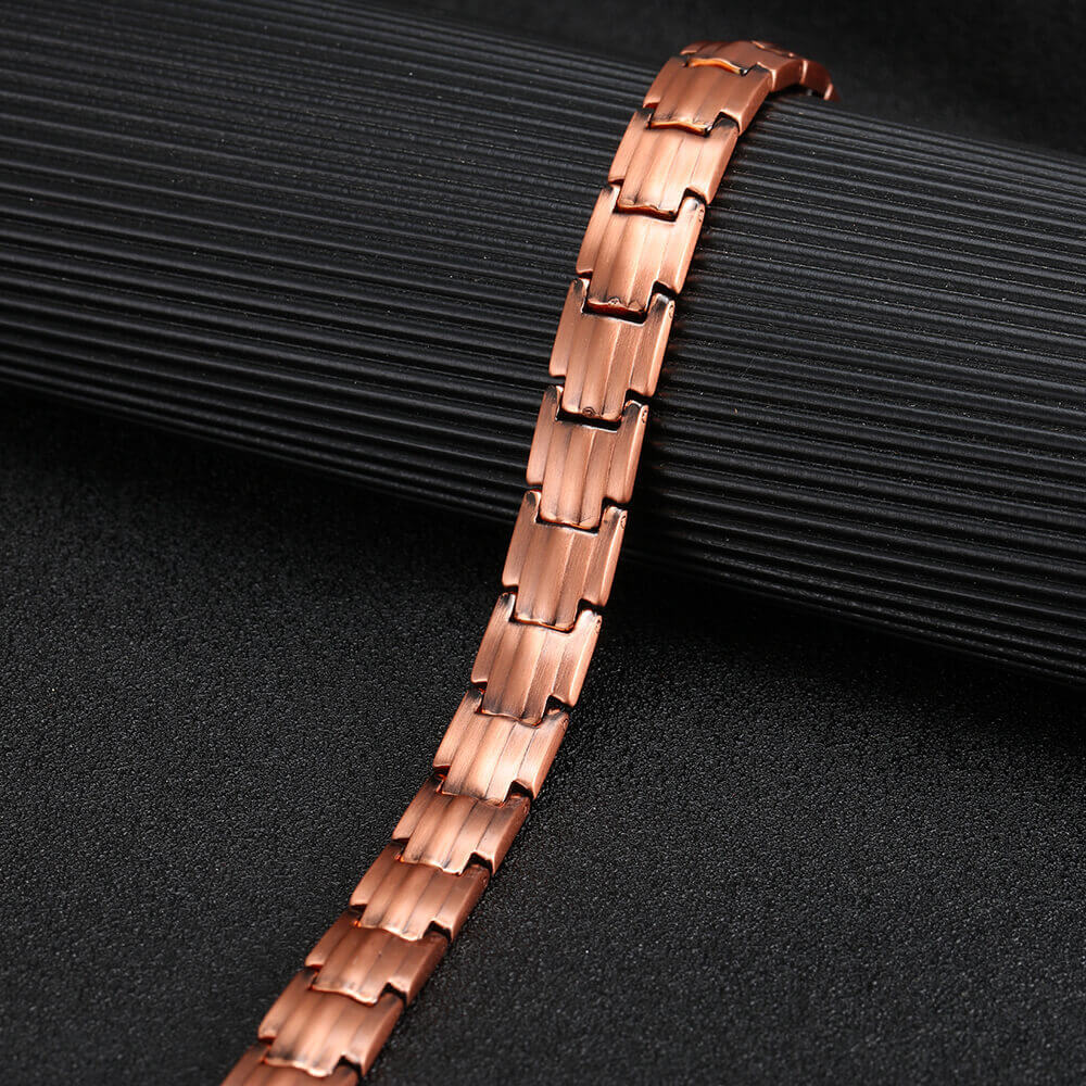 Easter gift Solid Copper Magnetic Bracelet 4 Elements Balance Energy Power Joy