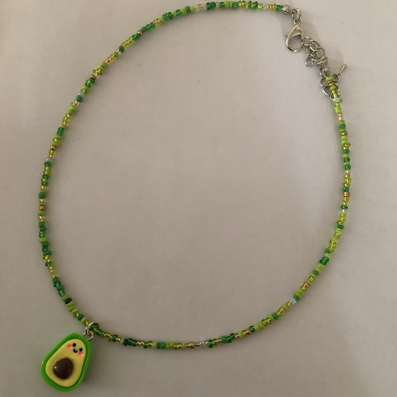 Aguacate Avocado Glass seed beaded choker necklace SKU033