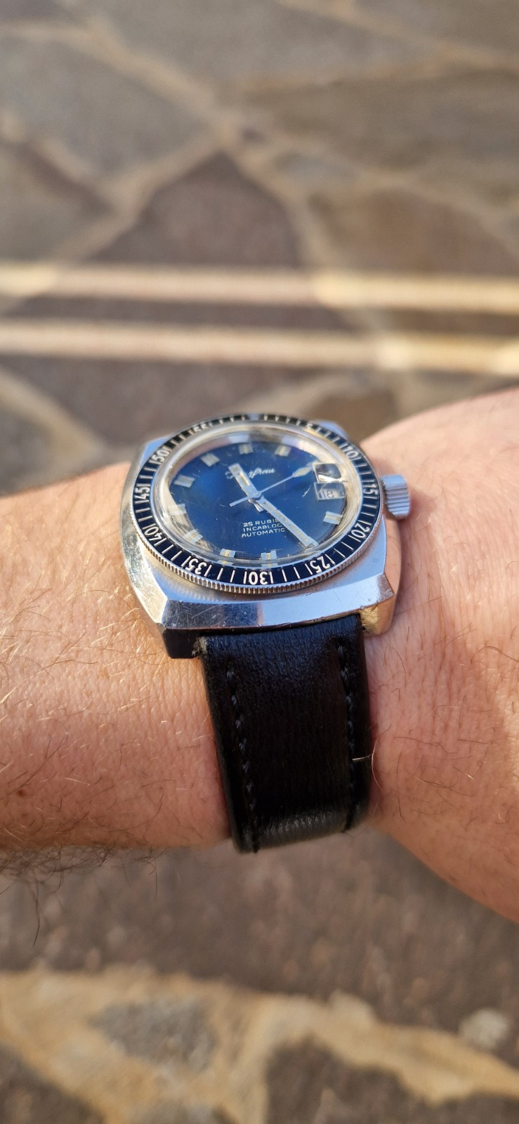 Jungfrau Sub 1968 Bachelor Automatic Eta Steel Tested 150M Rare True Diver