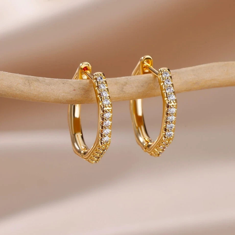 2Ct Round Simulated Diamond Huggie/Hoop Stunning Earring 14k Yellow Gold Plated