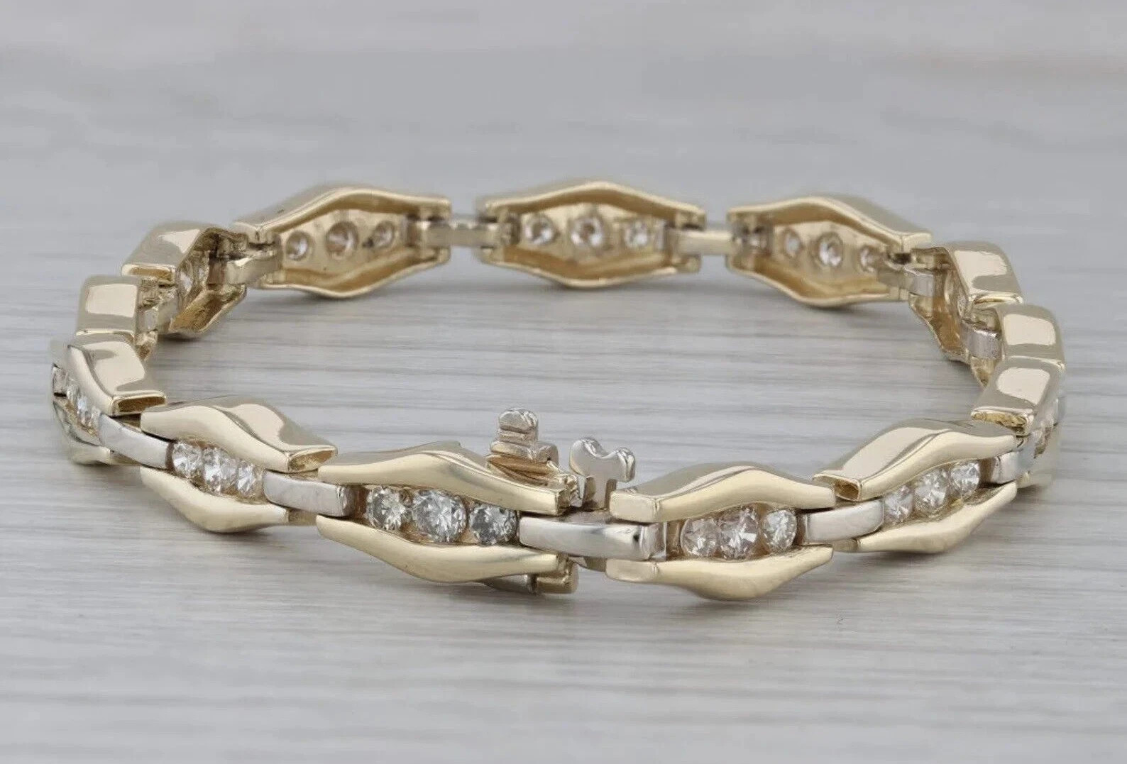 5 Ct Round Cut White Moissanited Women’s Tennis Bracelet 14k Yellow Gold Plated
