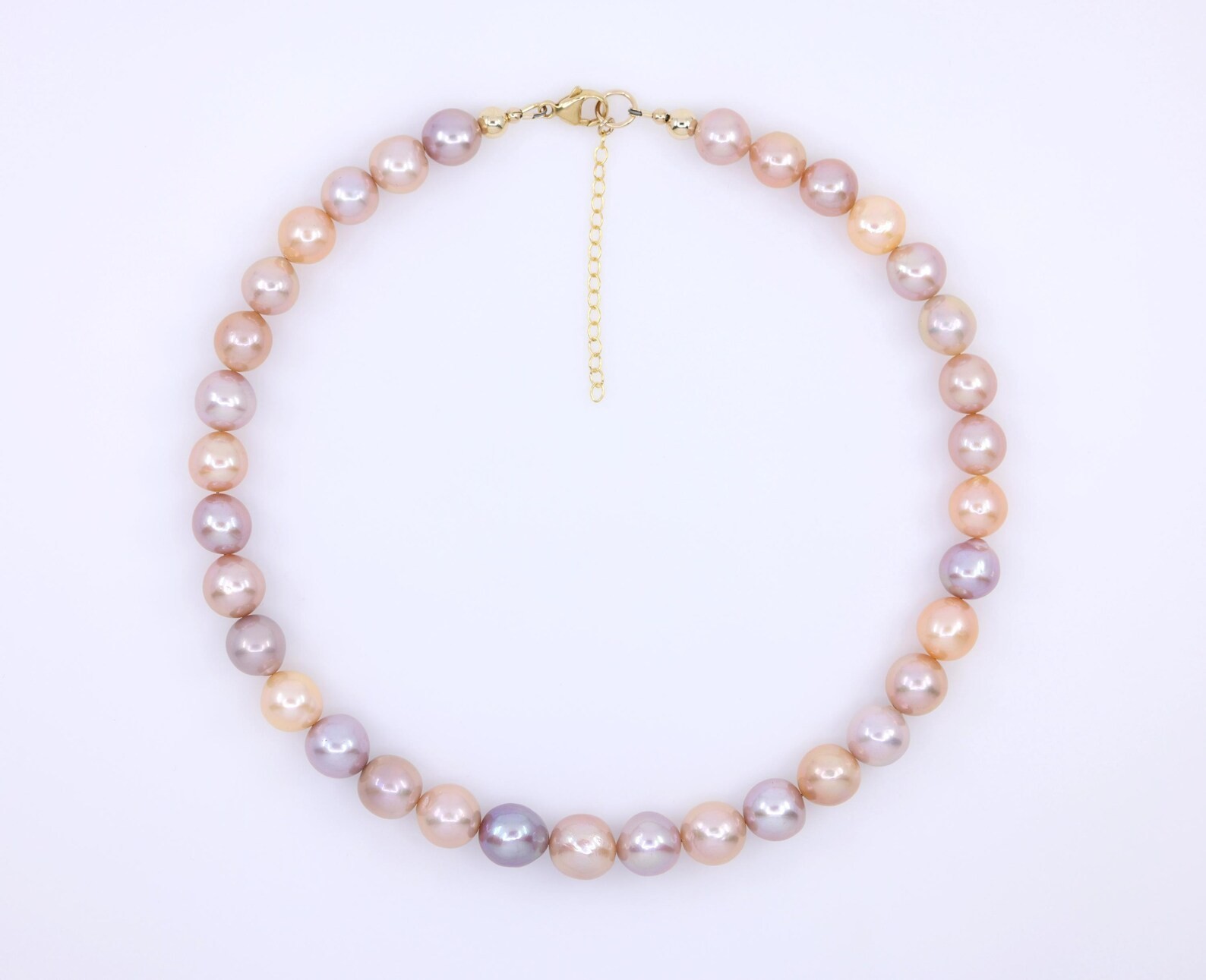 16″ Graduated Multicolor Baroque Pearl Necklace, 14K Gold Filled Choker