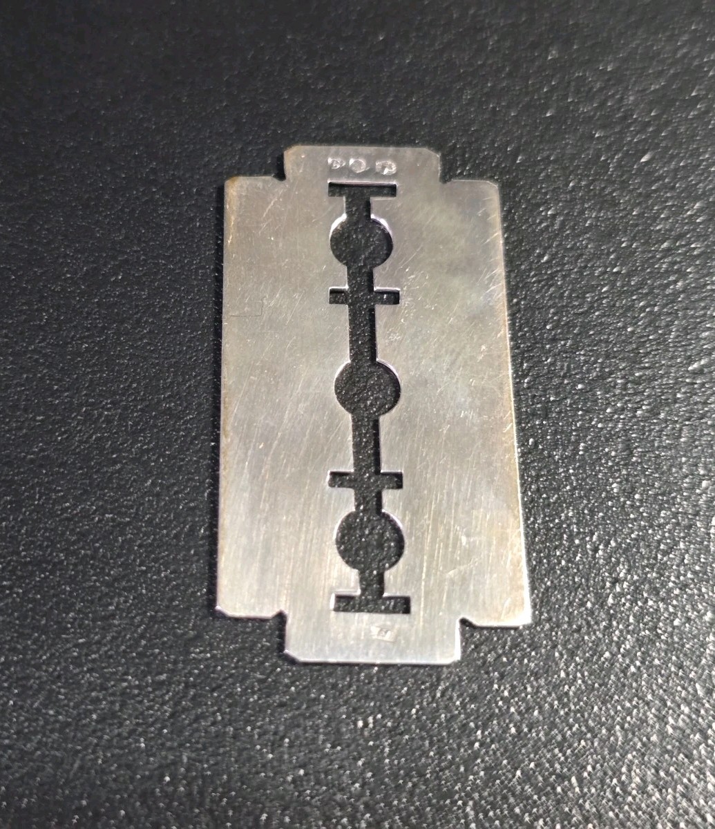 Vintage Sterling Silver Razor Blade Pendant