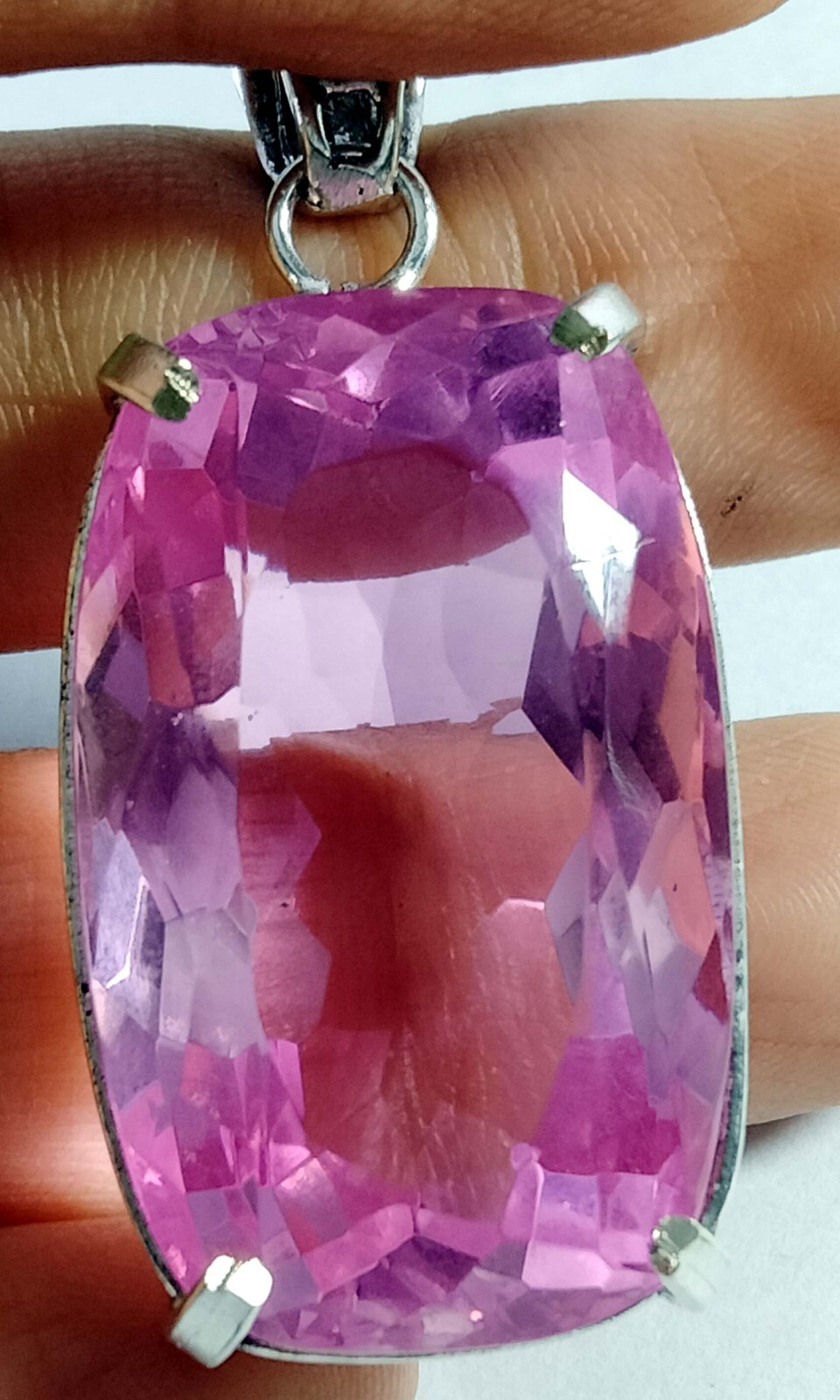 Pendant Pink Topaz Cushion Cut 100.00 Ct EGL Certified Natural Gemstone PD030