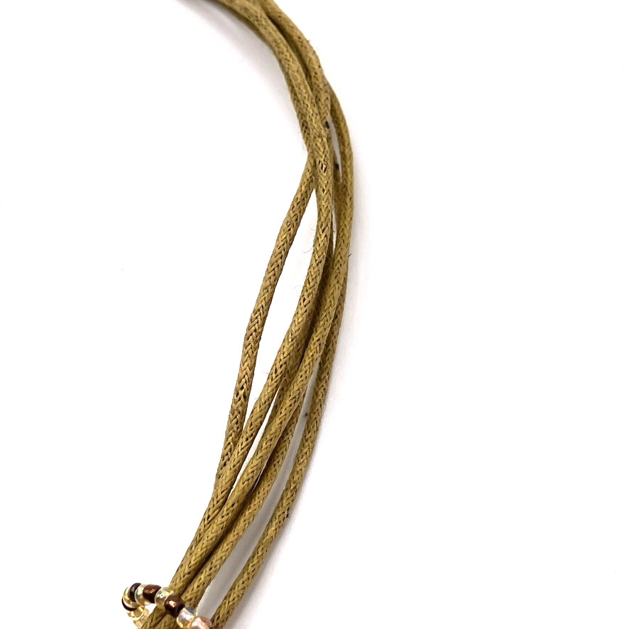 Glass dangle pendant necklace 46cm adjustable multi strand cord Boho vintage