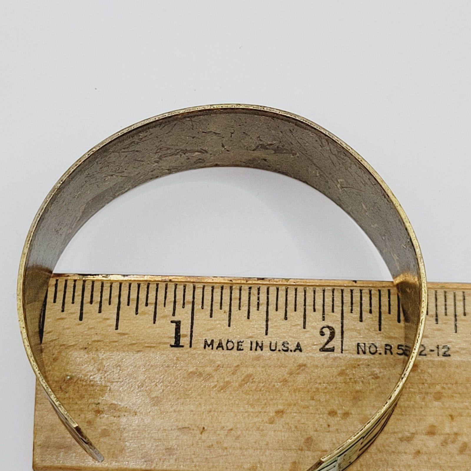 Southwestern Native Tribal Pattern Copper Vintage Cuff Bracelet with Brass Color