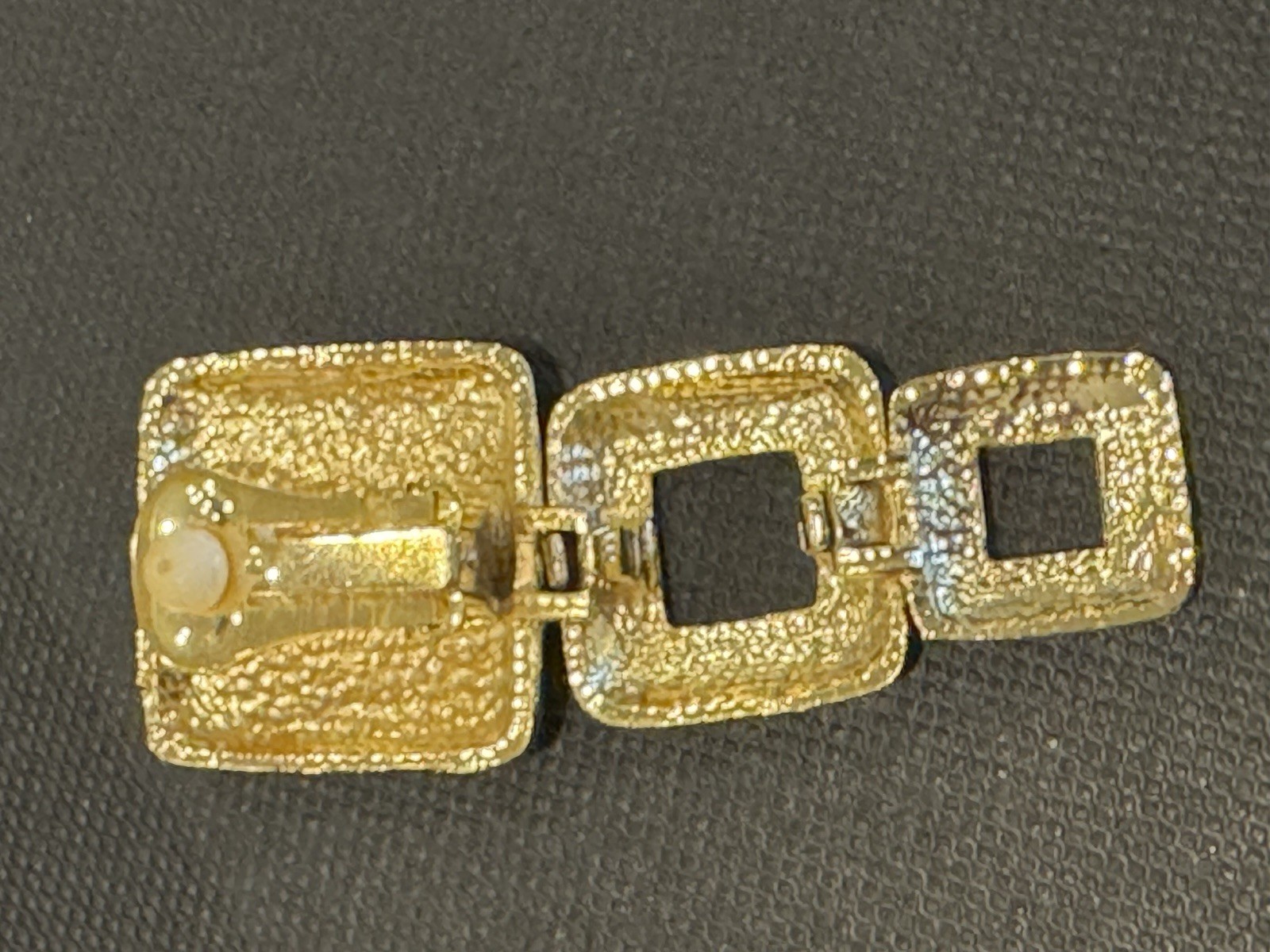 Vintage Gold Tone Earrings Geometric Square Dangle Drop Runway Statement 1980s