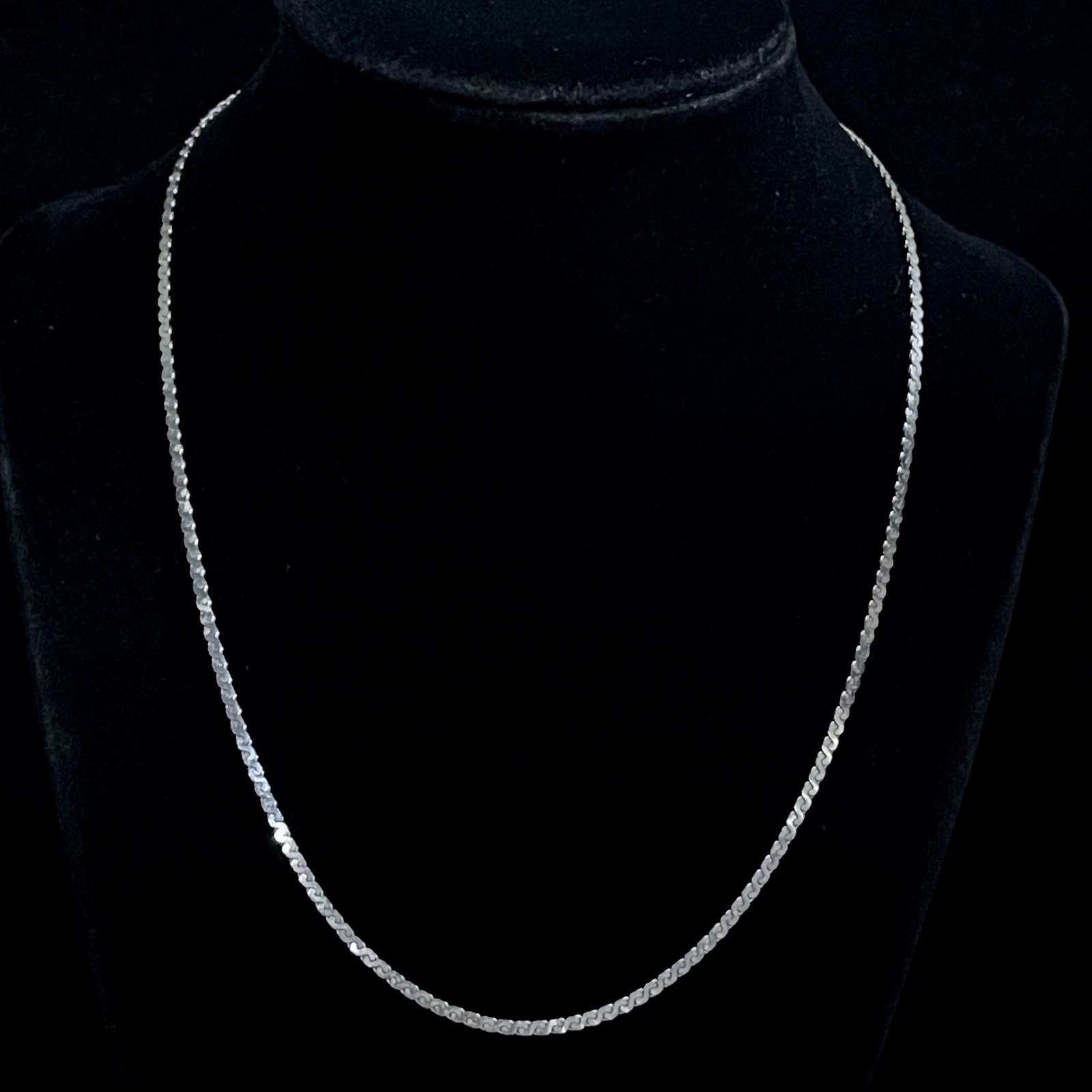 Danecraft Sterling Silver 925 Serpentine Chain Necklace 18″ 2mm Flat Snake Link