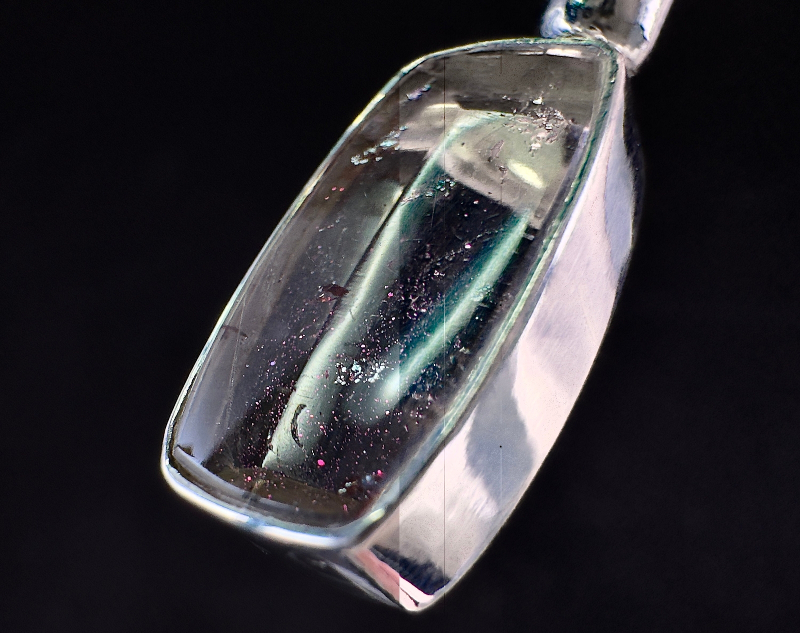 COVELLITE Pink Fire Quartz Crystal Pendant Fine Stone Healing Jewelry, 54300