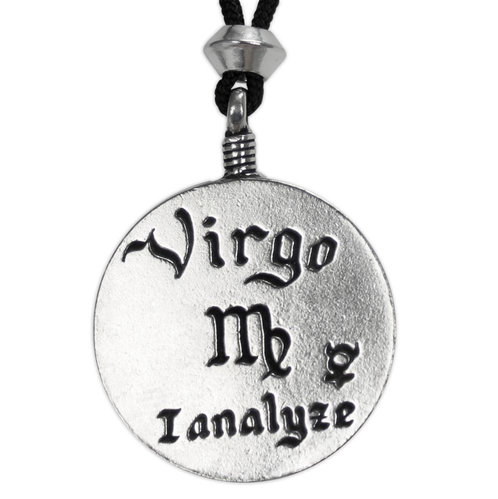 Virgo Zodiac Pendant Astrology Necklace Horoscope Pewter Talisman Jewelry