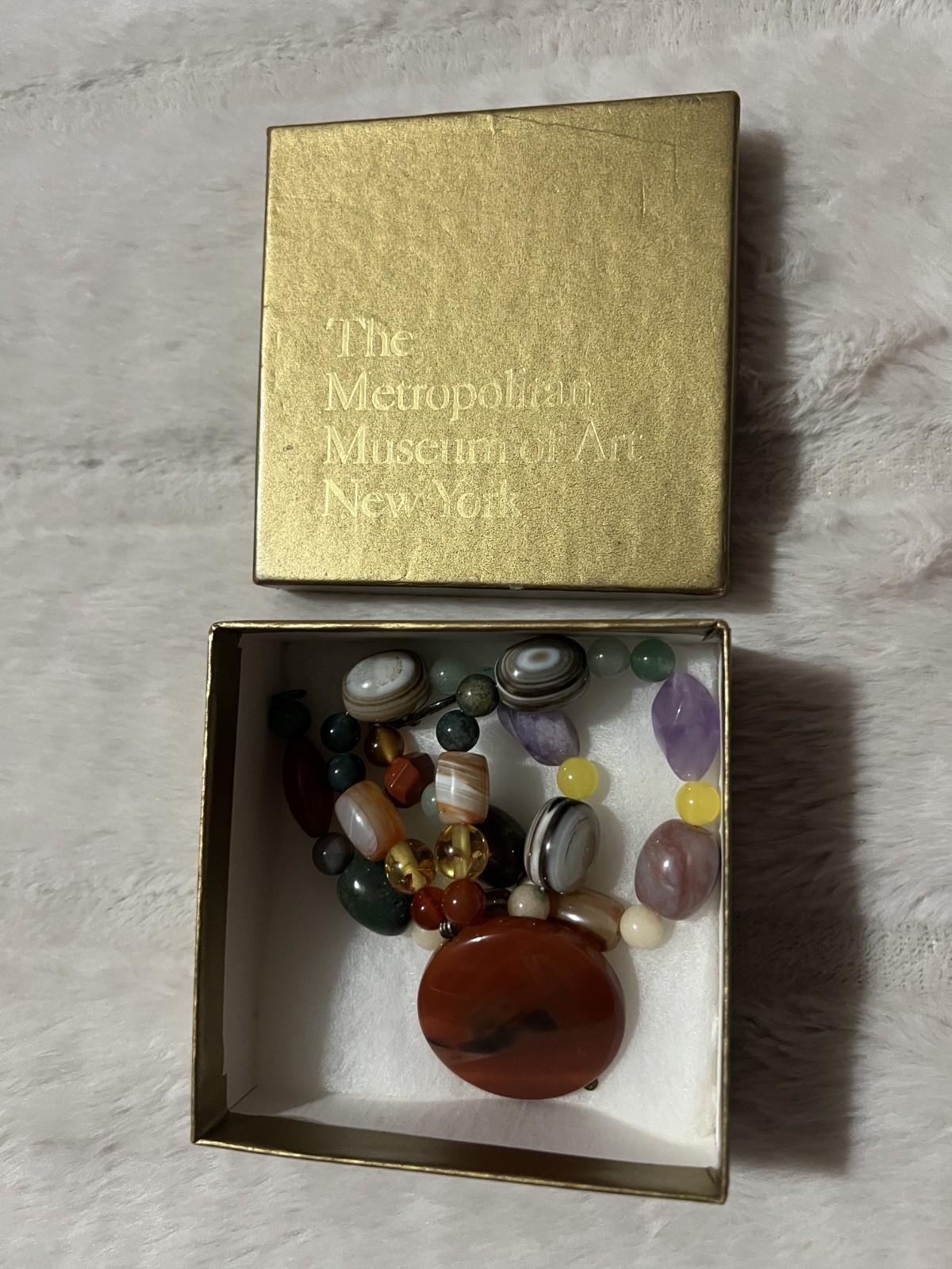 Vintage Metropolitan Museum Multiple Gemstone Necklace