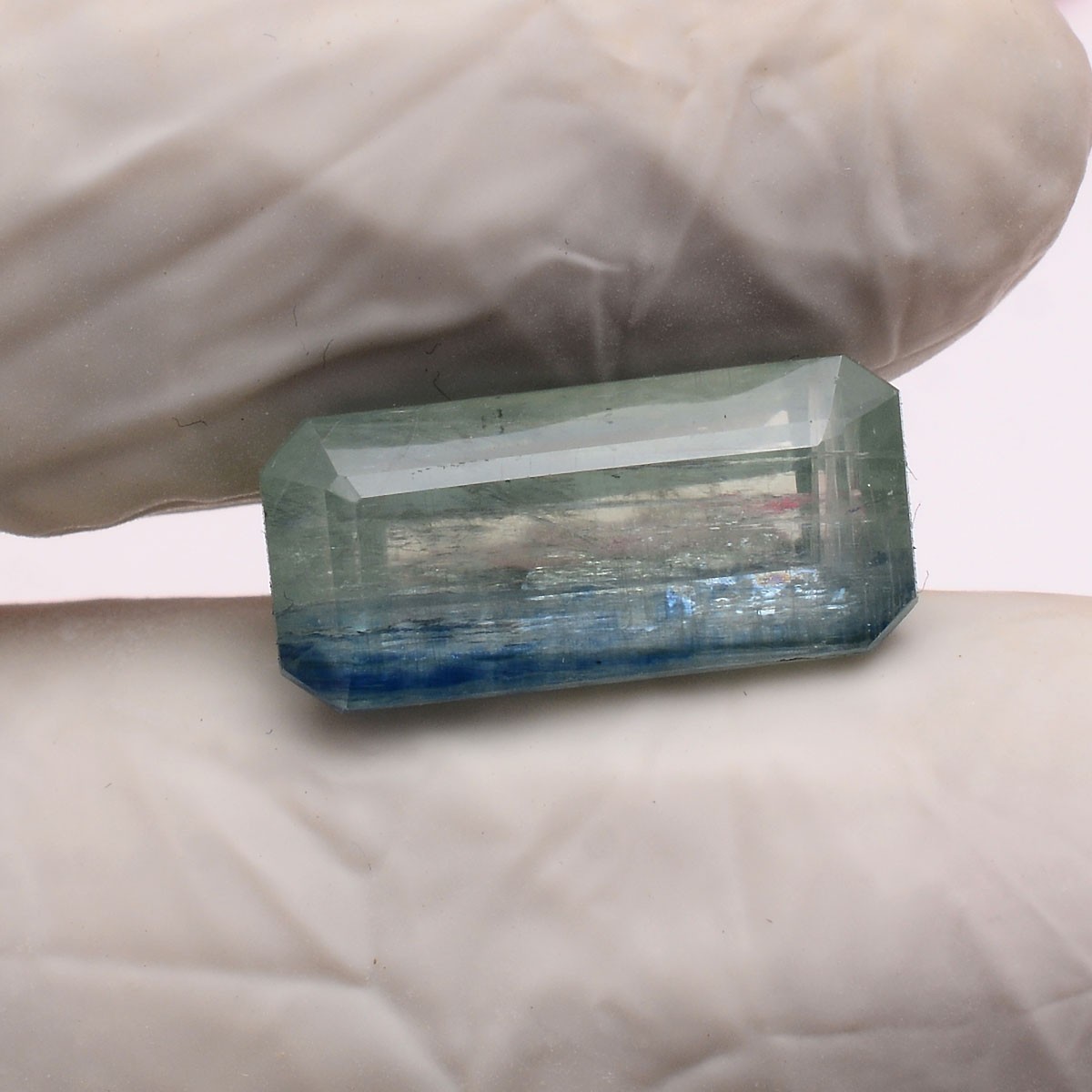 11.65 Cts Natural Green Blue Kyanite 17mmx8mm Cushion Cut Untreated Gemstone