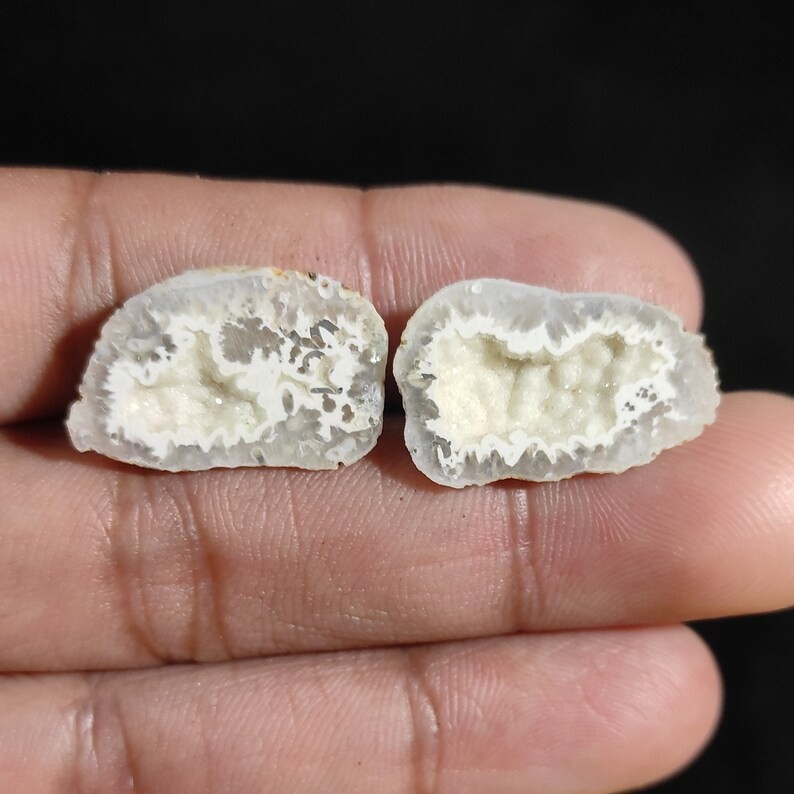 2 Pcs 30.00 Cts Natural Agate Druzy Drusy Earrings Supply As per Picture