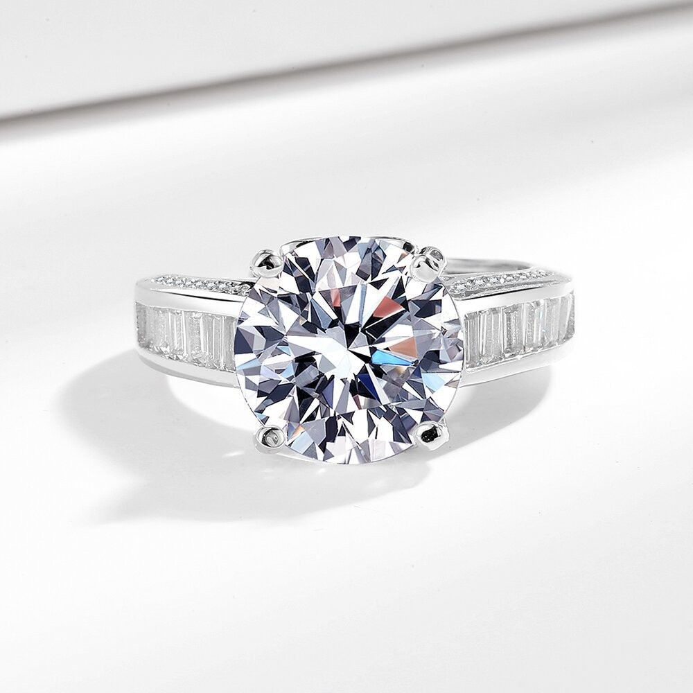 Contemporary Dual Track Ring with 5CT High Carbon Diamond and Adjustable Size
