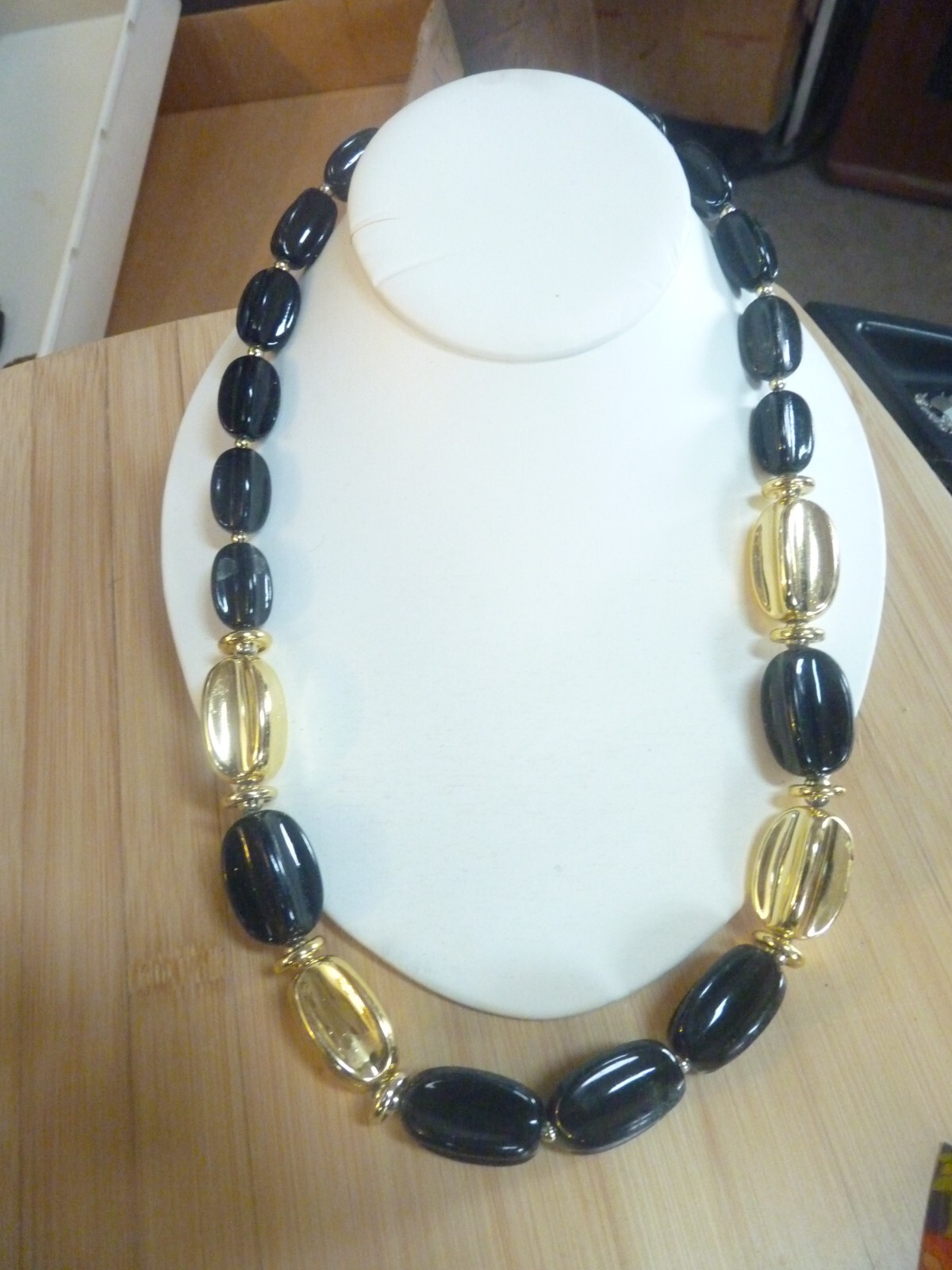 Black and Gold Wrapped Candy Necklace 22.5 inches long