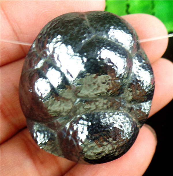 33x30x13mm Natural Black Tektite Freeform Reiki Horizontal Holes Pendant AD68055