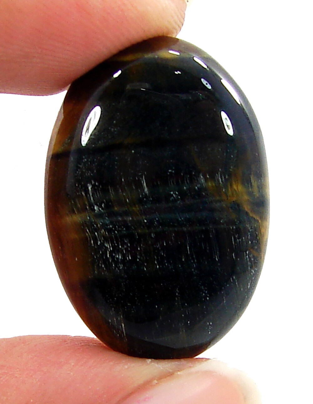 22.65 Ct Natural Hawk’s Eye Loose Gemstone Stone Cabochon Wire Wrap Stone – 1411