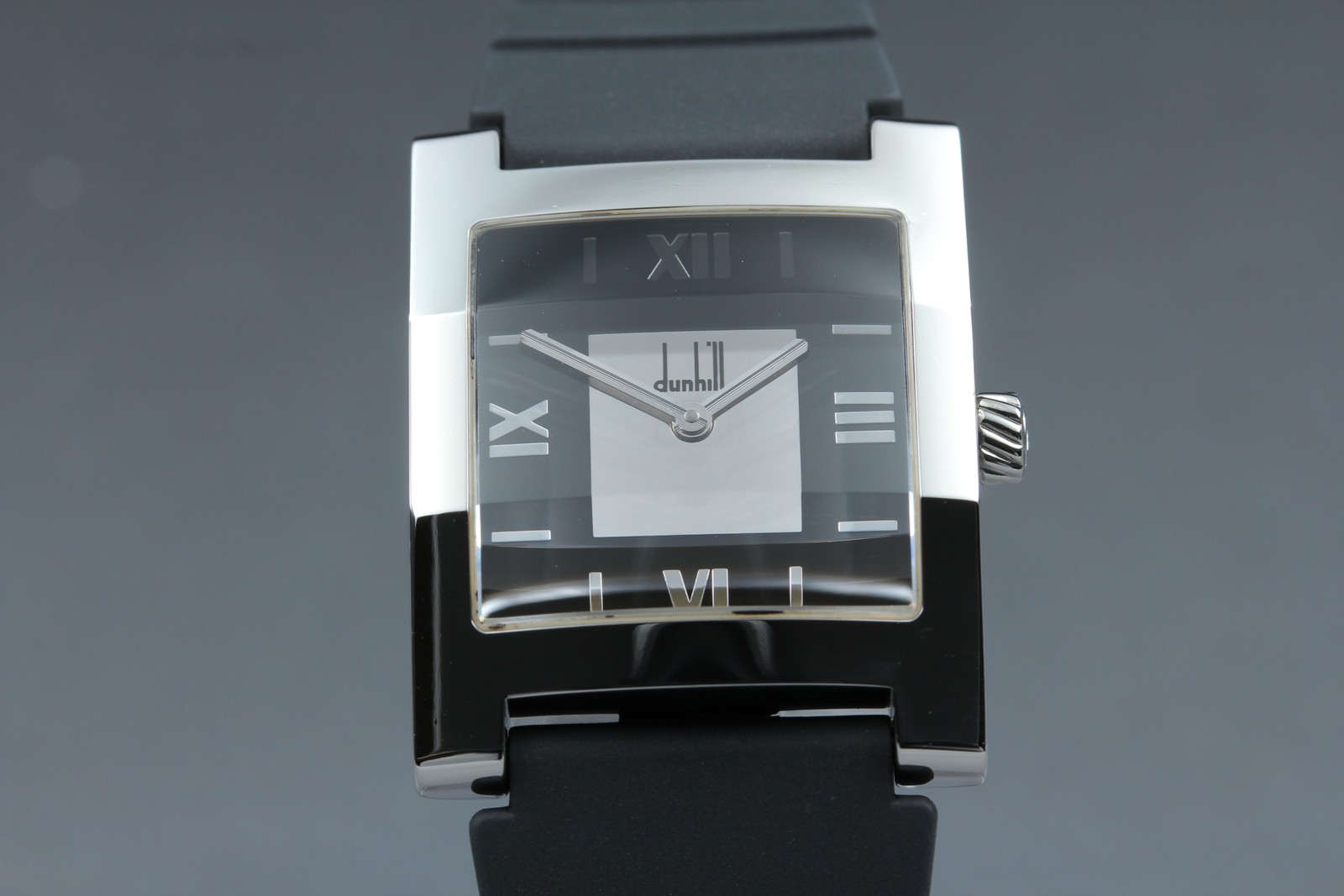 [N MINT] Vintage DUNHILL Facet 8022 Black Silver Tank Square Quartz Men’s Watch