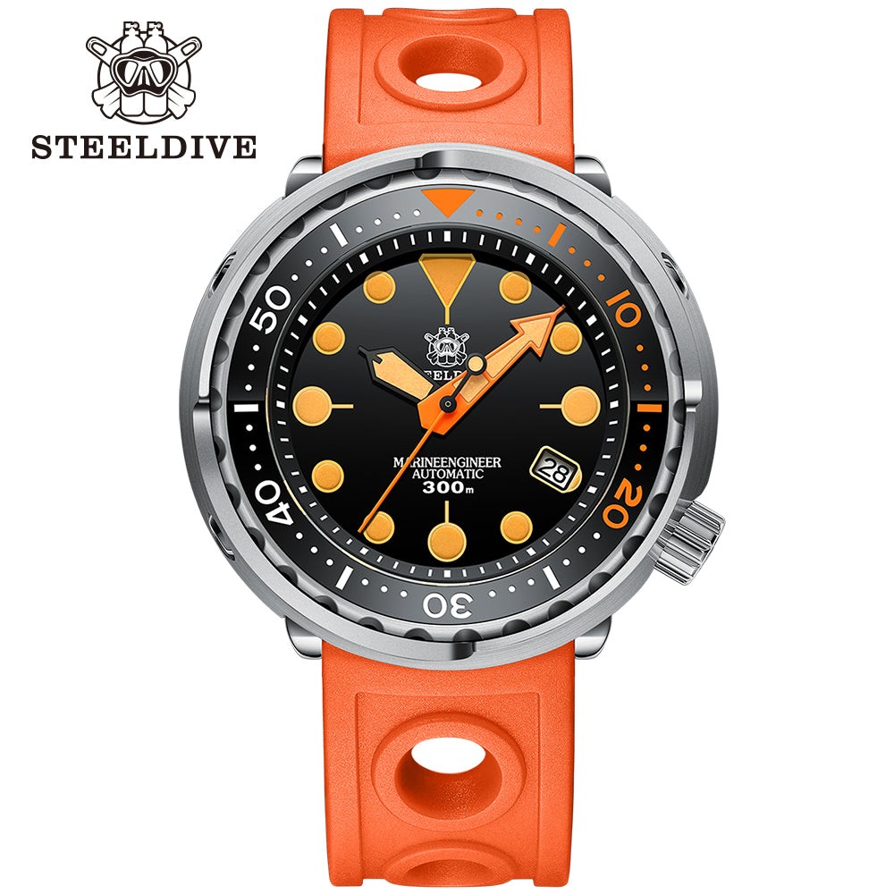 STEELDIVE SD1975V Mens 47.5mm 300M Automatic Dive Watch NH35 Sapphire Steel
