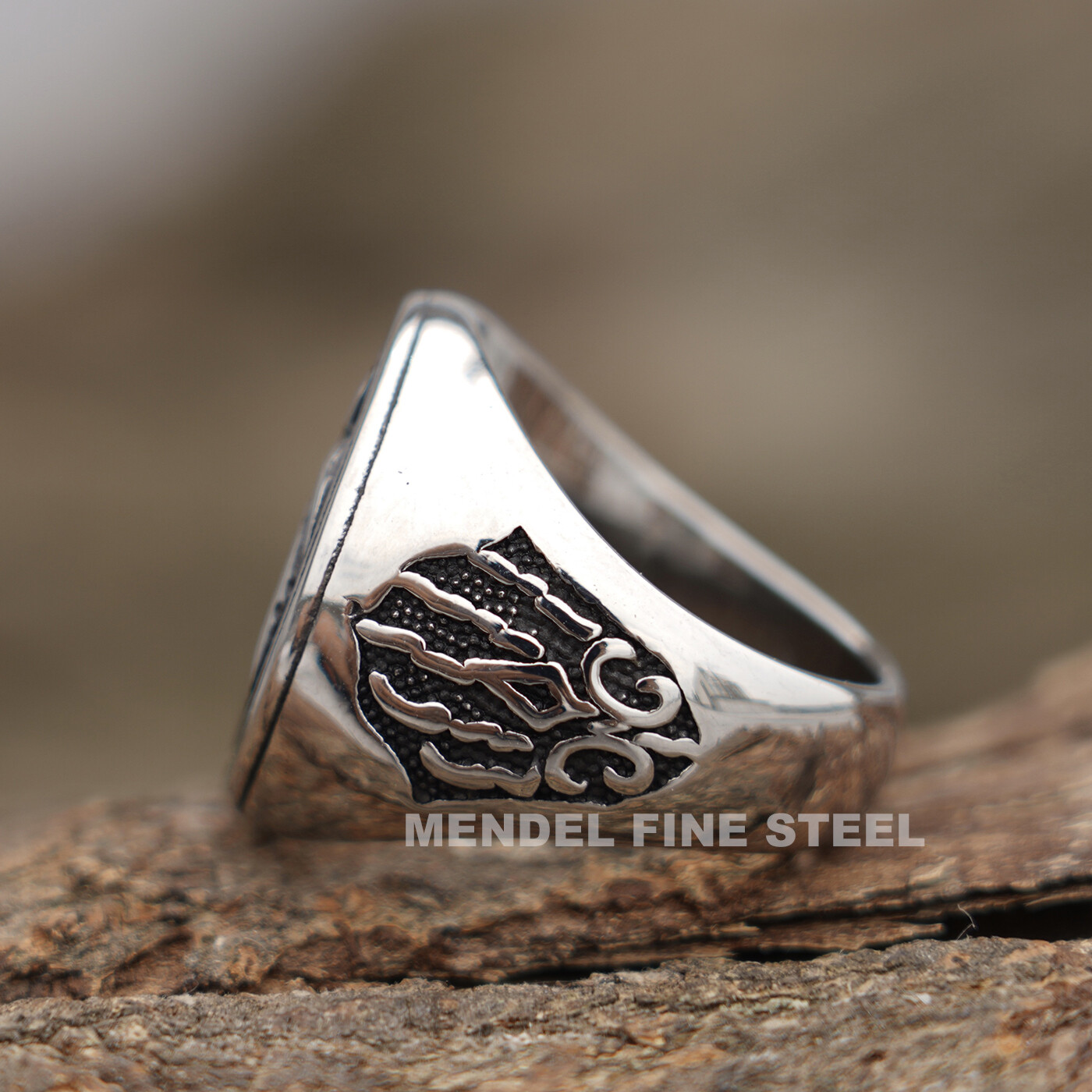 MENDEL Mens Norse Viking Wolf Head Claw Paw Ring Men Stainless Steel Size 7-15
