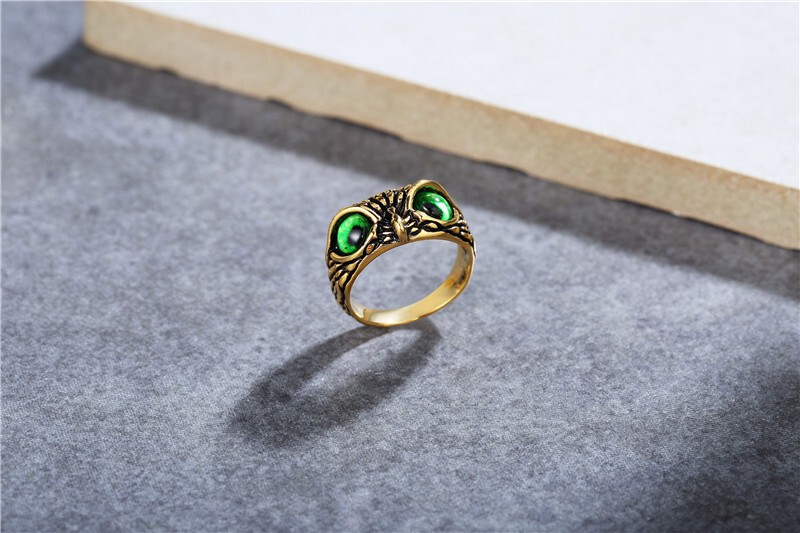 Eye Owl Finger Ring Men Women Retro Animal Stainless Steel Teen Boy Girl Jewelry