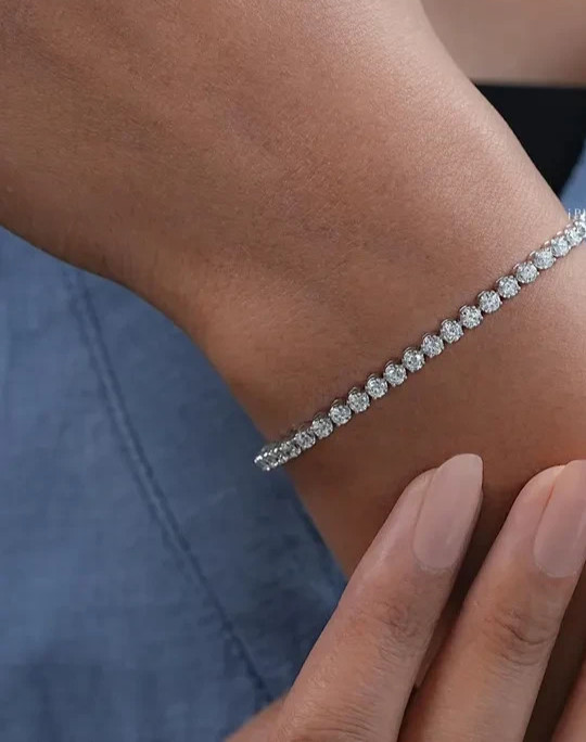 Best Quality Limited Sale !Round Natural Diamond Tennis Bracelet 14k White Gold