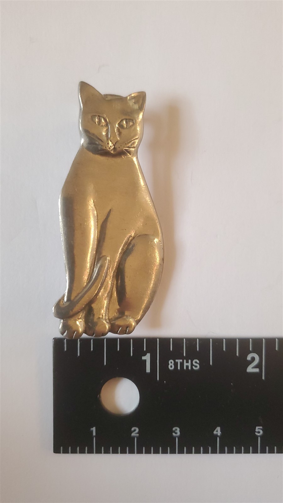 ~ VTG 1985 SIGNED Seagull Pewter Canada Jewelry Brooch Pin Cat 2.25″*H
