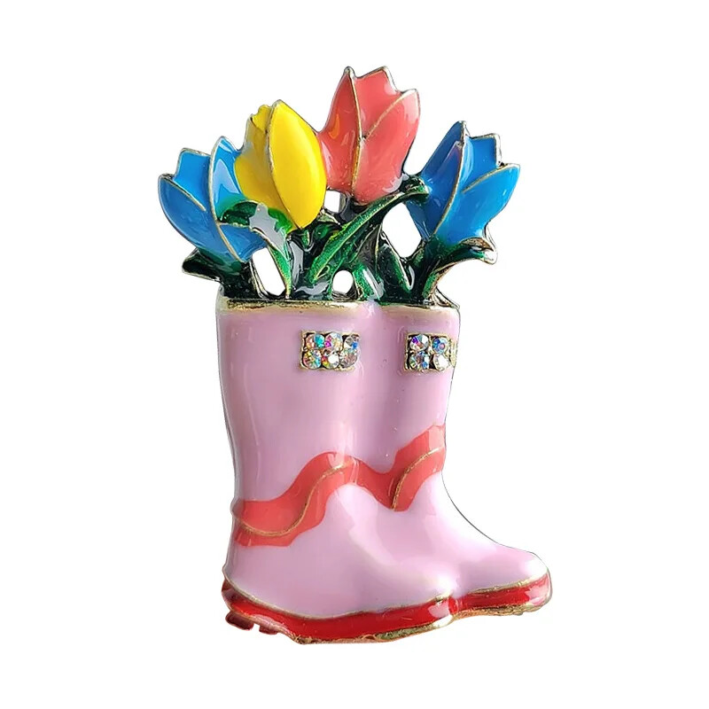 Fashion Tulip Boot Brooch Vintage Flower Shoes Accessory Jewelry