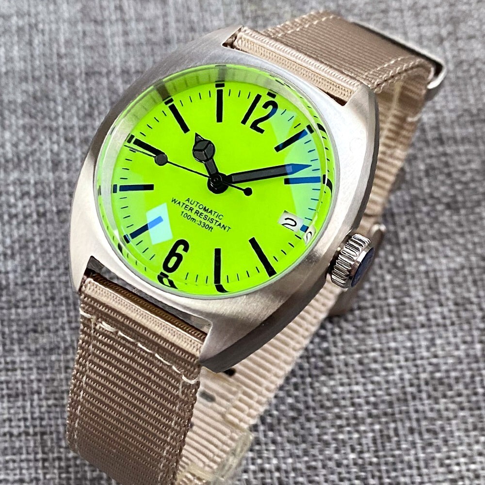 Diver Military Watches 36mm Full Lume Lady Watch Auto NH35A Dome Sapphire Glass