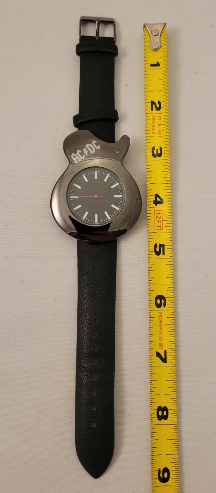 AC/DC Guitar Shaped Quartz Watch With Black Band – Working