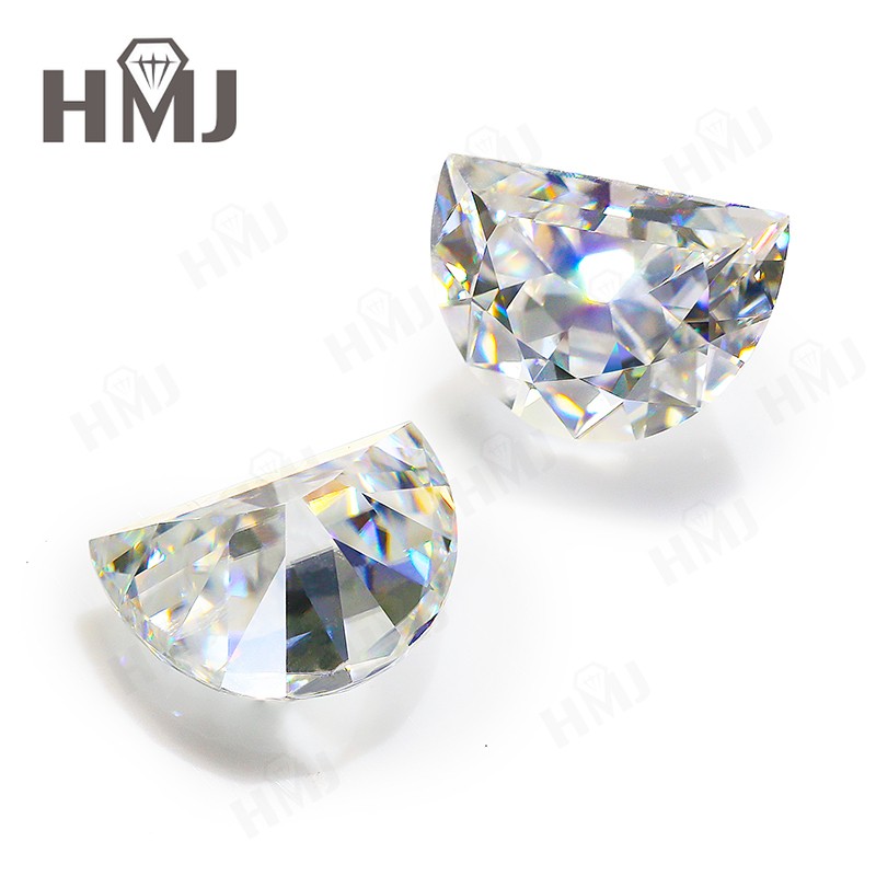 Wholesalers Special Moissanite Loose Stones Half Moon Gemstone White D Color DIY