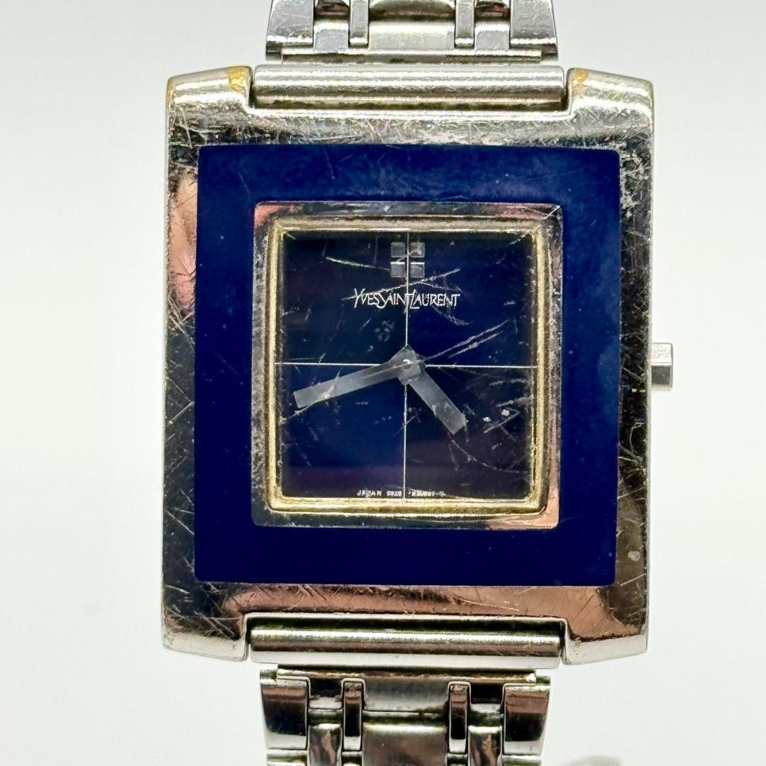 Working condition YSL Yves Saint Laurent wristwatch, navy dial, 5920-H18318