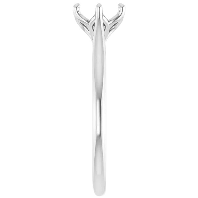 14K White Gold Solitaire Ring Setting Tulip Flower Style 6 Prong 4mm to 9mm