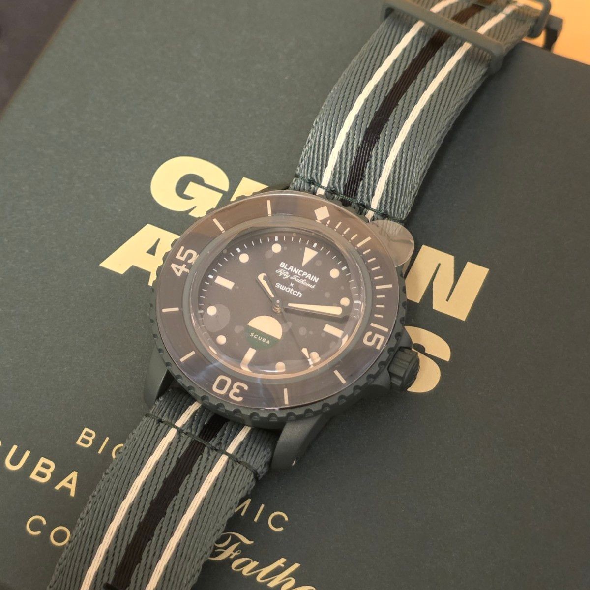 [B1P] Swatch x Blancpain Fifty Fathoms Indian Ocean Green Watch [t4w]