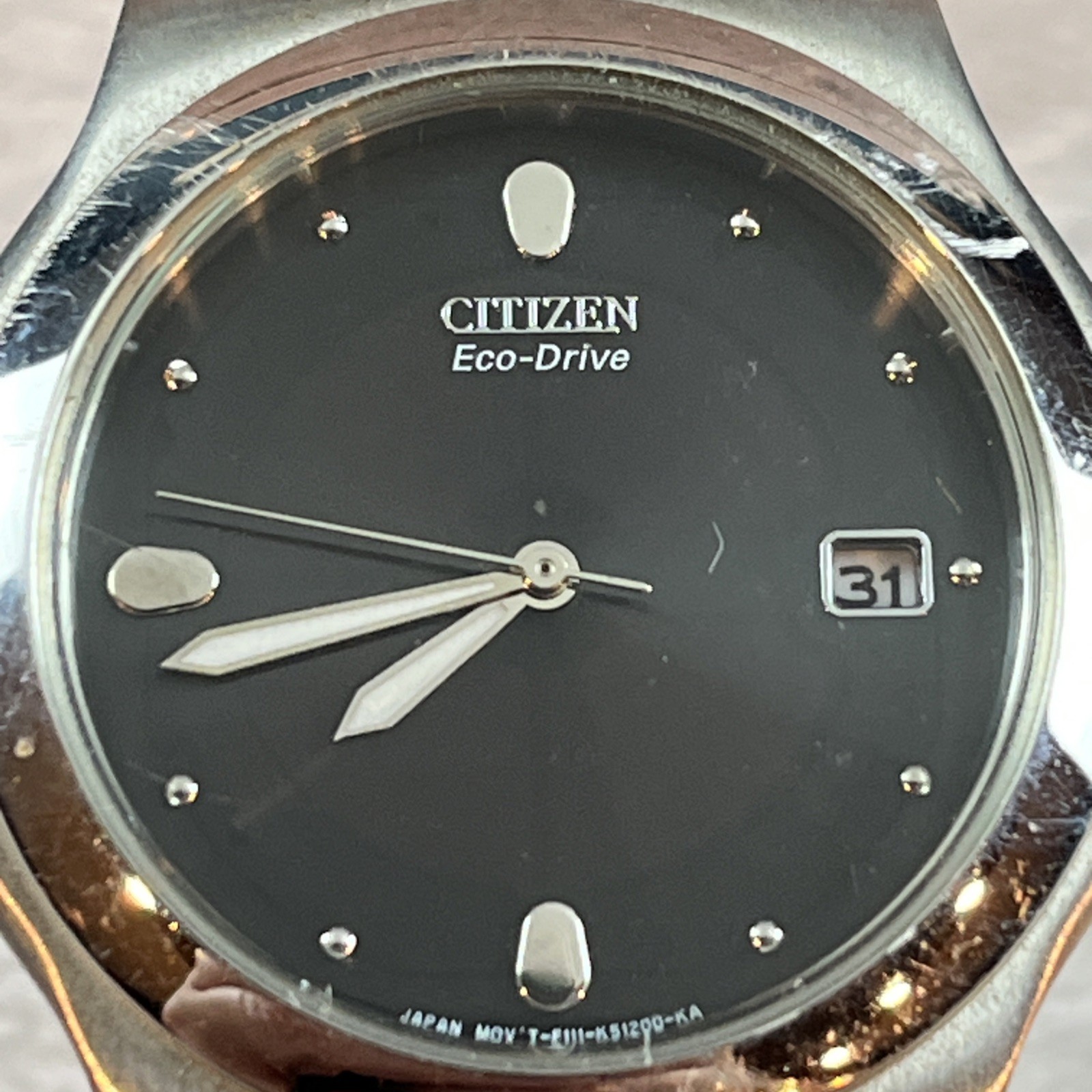 Citizen Eco-Drive Men’s Stainless Steel Watch E111-K16750 Solar Black Dial