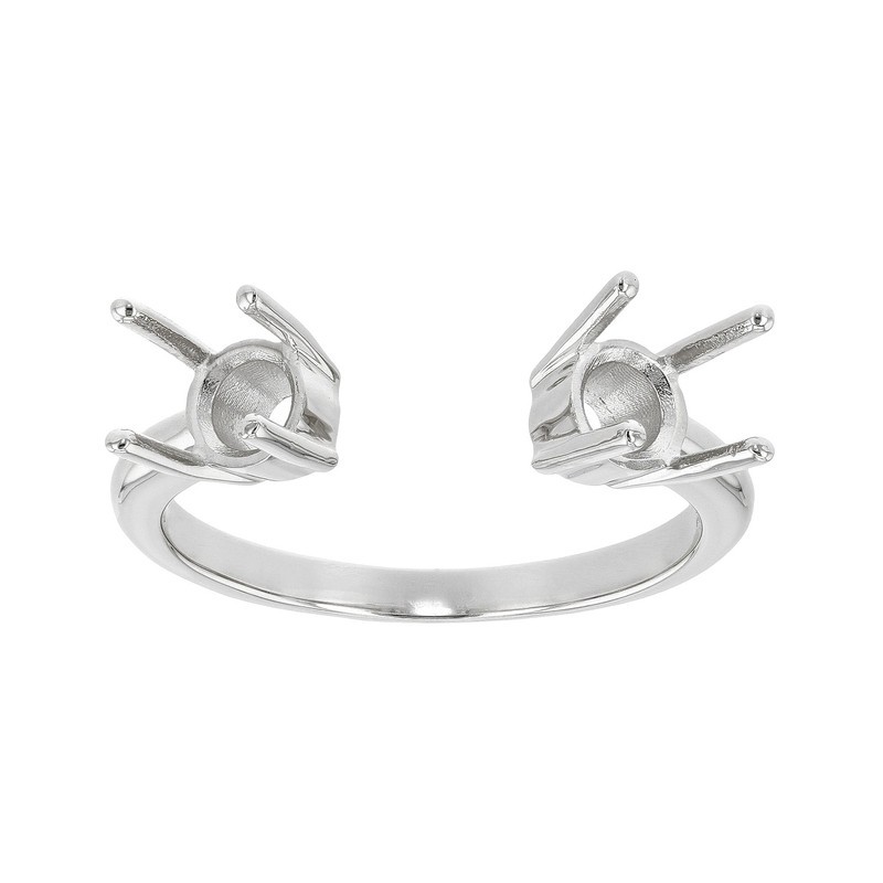 925 Sterling Silver Round 5mm Semi Mount Adjustable Without Stone Ring DIY