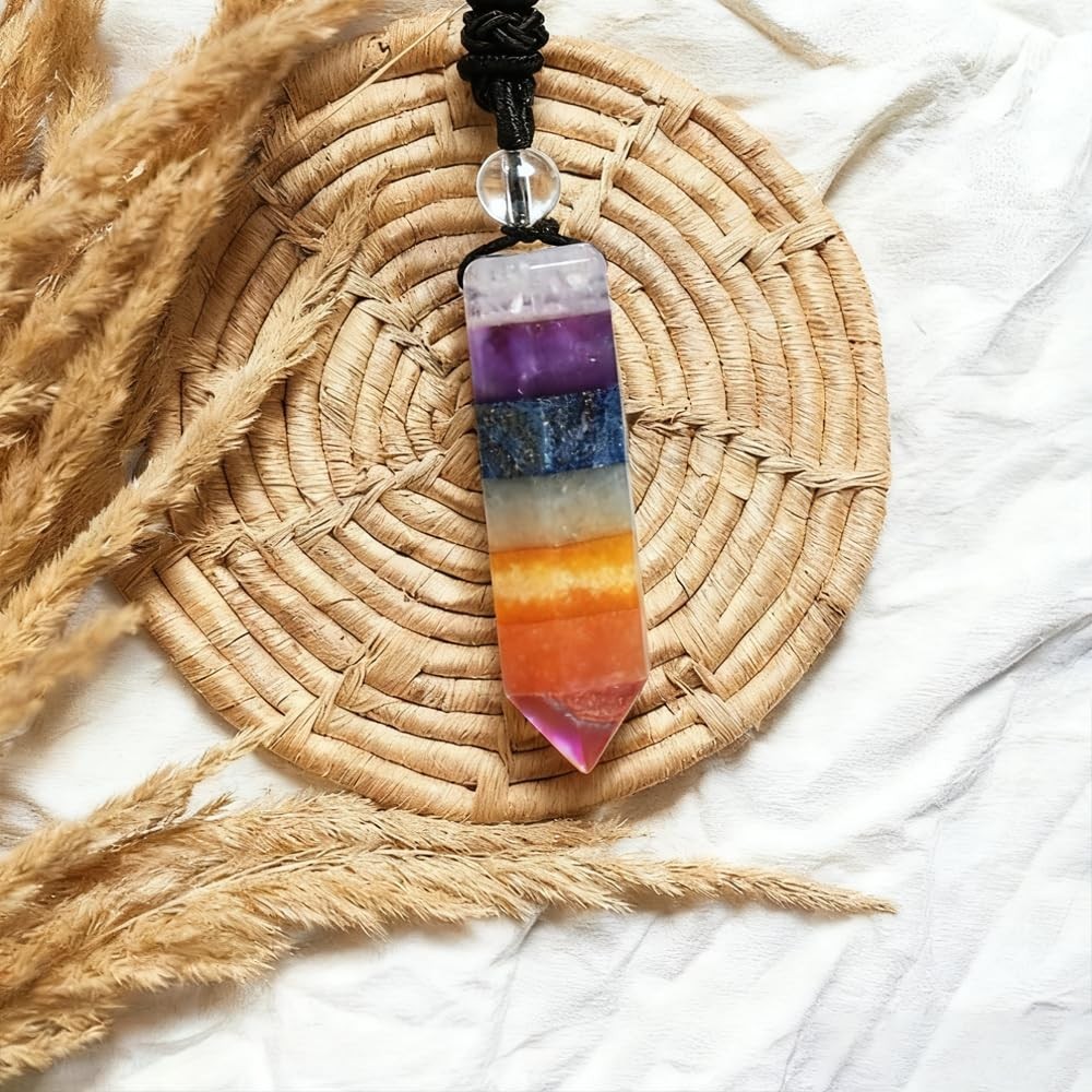 7 Chakra Healing Stones Necklace, Balance Energy Jewelry, Meaningful Gift for Al