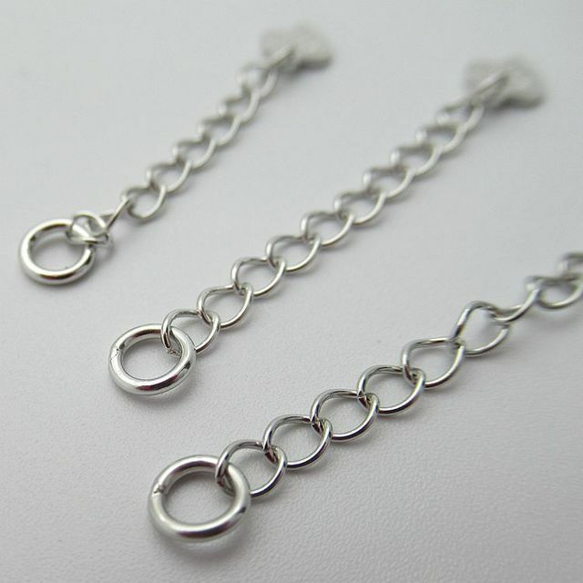 2/5 Pieces 5cm/2″ 925 Sterling silver Extension Chain Necklace Extender Findings