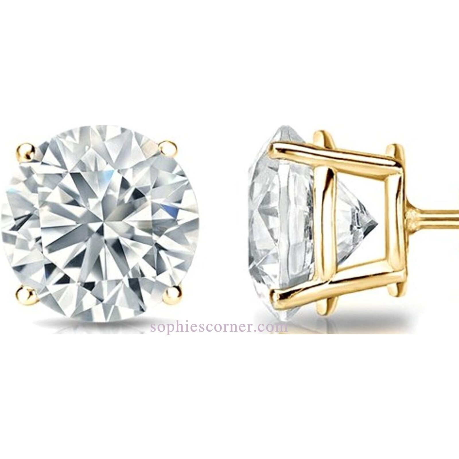 1 ct. Sparkling Lab-Created Diamond Stud Earrings in 14k Yellow Gold