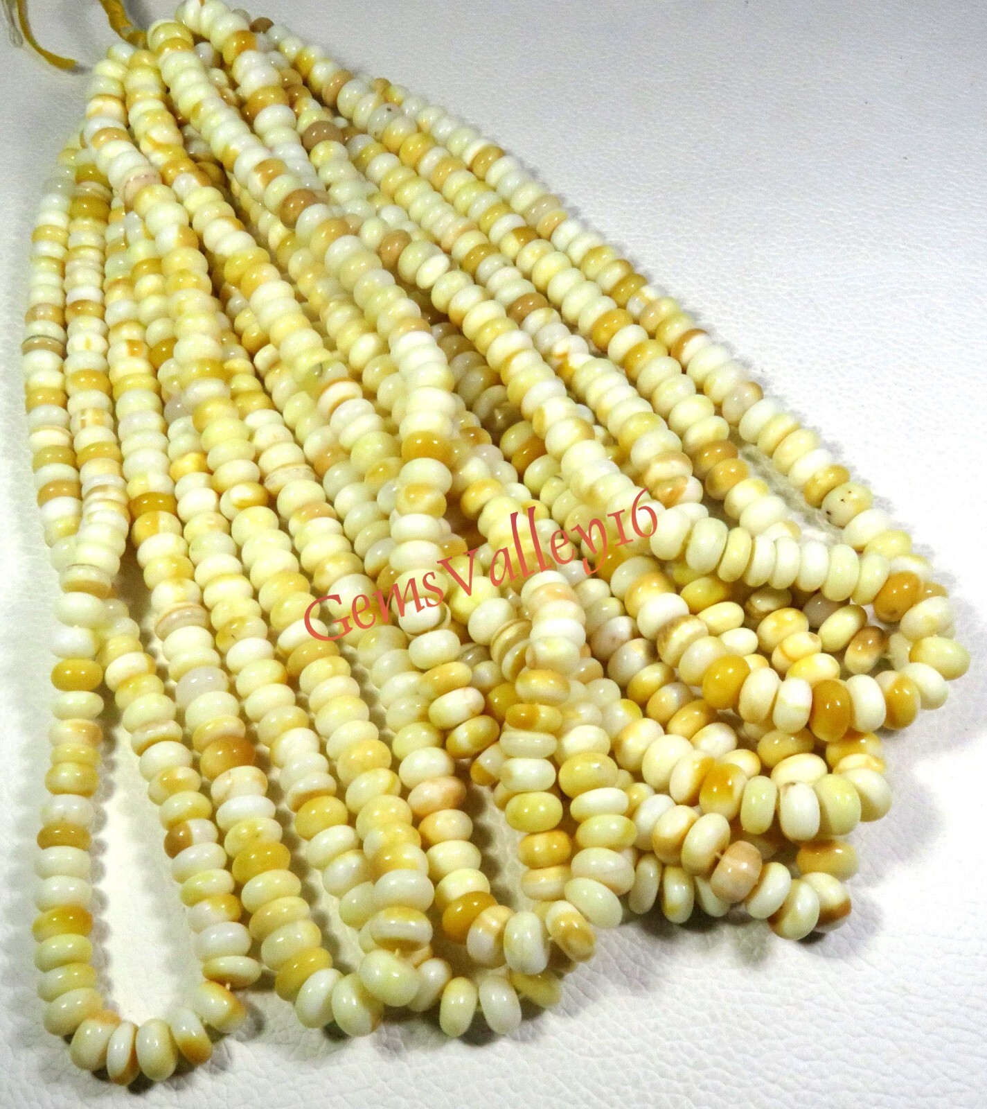 New Yellow Mustard Shaded Opal Smooth Gemstone Rondelle Briolette Beads 8-8.5mm