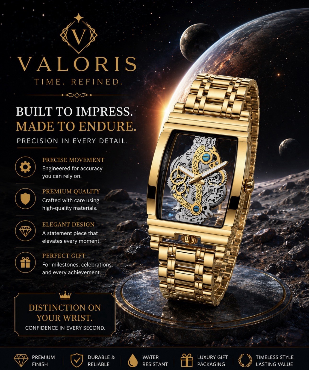 Vestiano Trinity Bundle – 3 Luxury Stainless Steel Watches | Silver, Gold & Rose